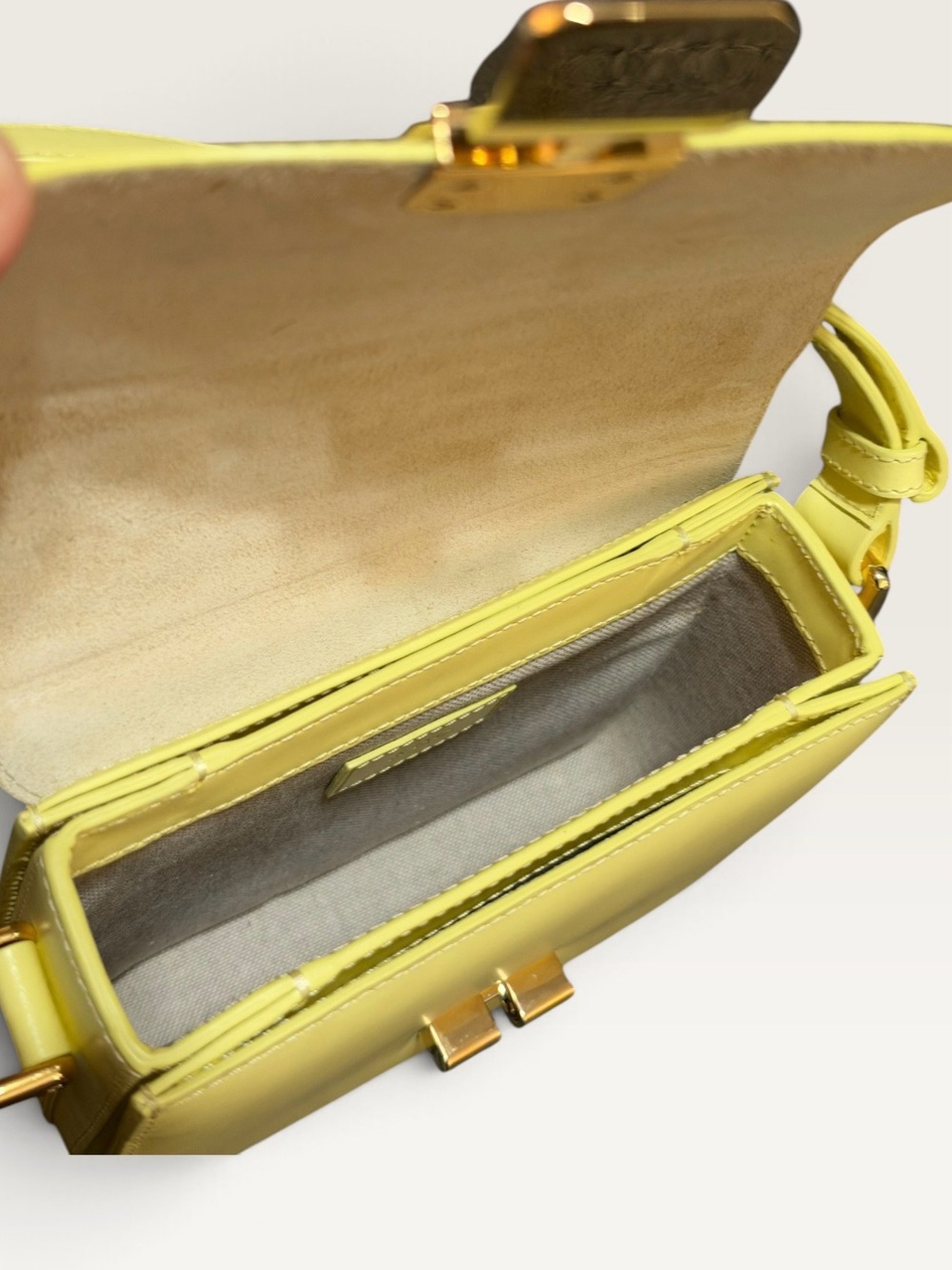 A.P.C. Lemon Yellow Leather Crossbody with Gold Hardware - Picture 8 of 8